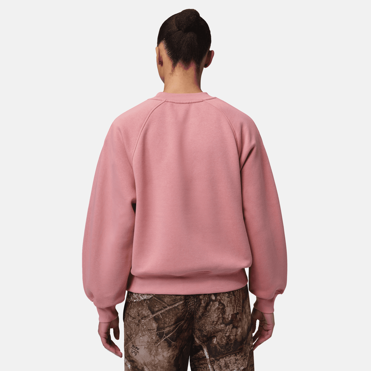 Air Jordan Women's Brooklyn Fleece Pink Fireside Crew-Neck Sweatshirt