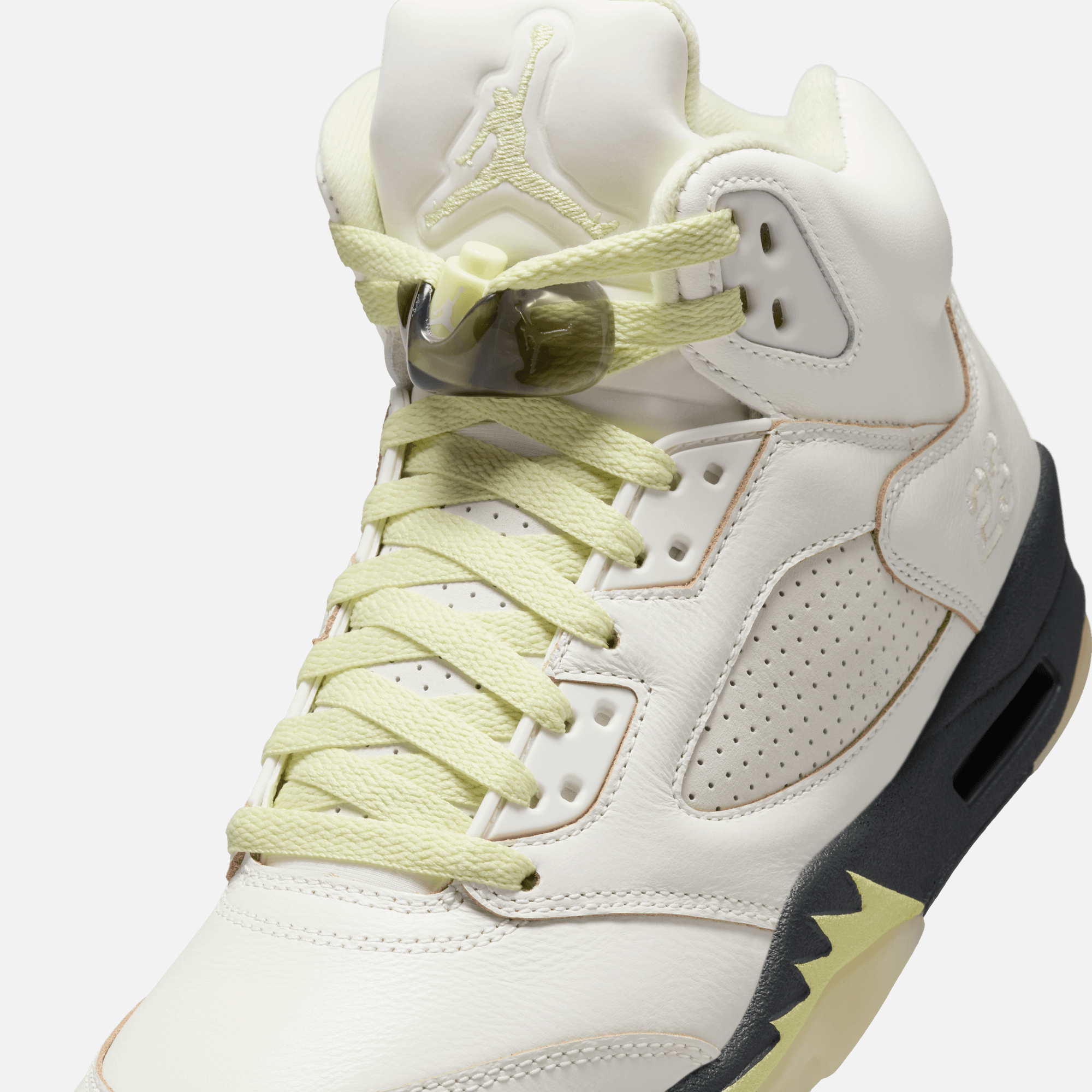 Air Jordan Women's 5 Retro Luminous Green and Sail