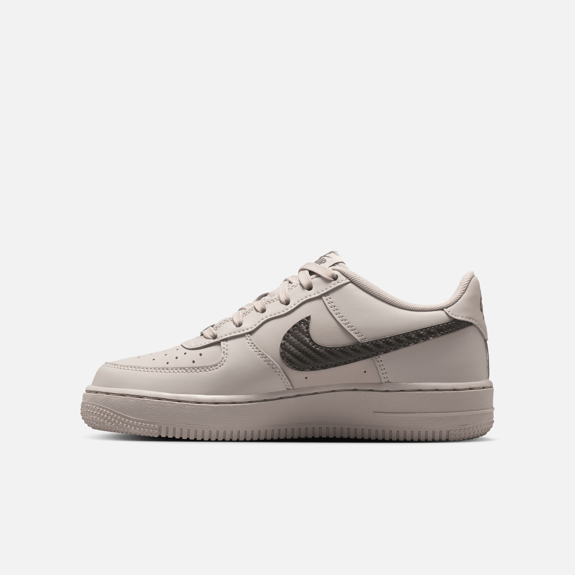 Nike Big Kids' Air Force 1 Low Tech Essential College Grey Newsprint (GS)