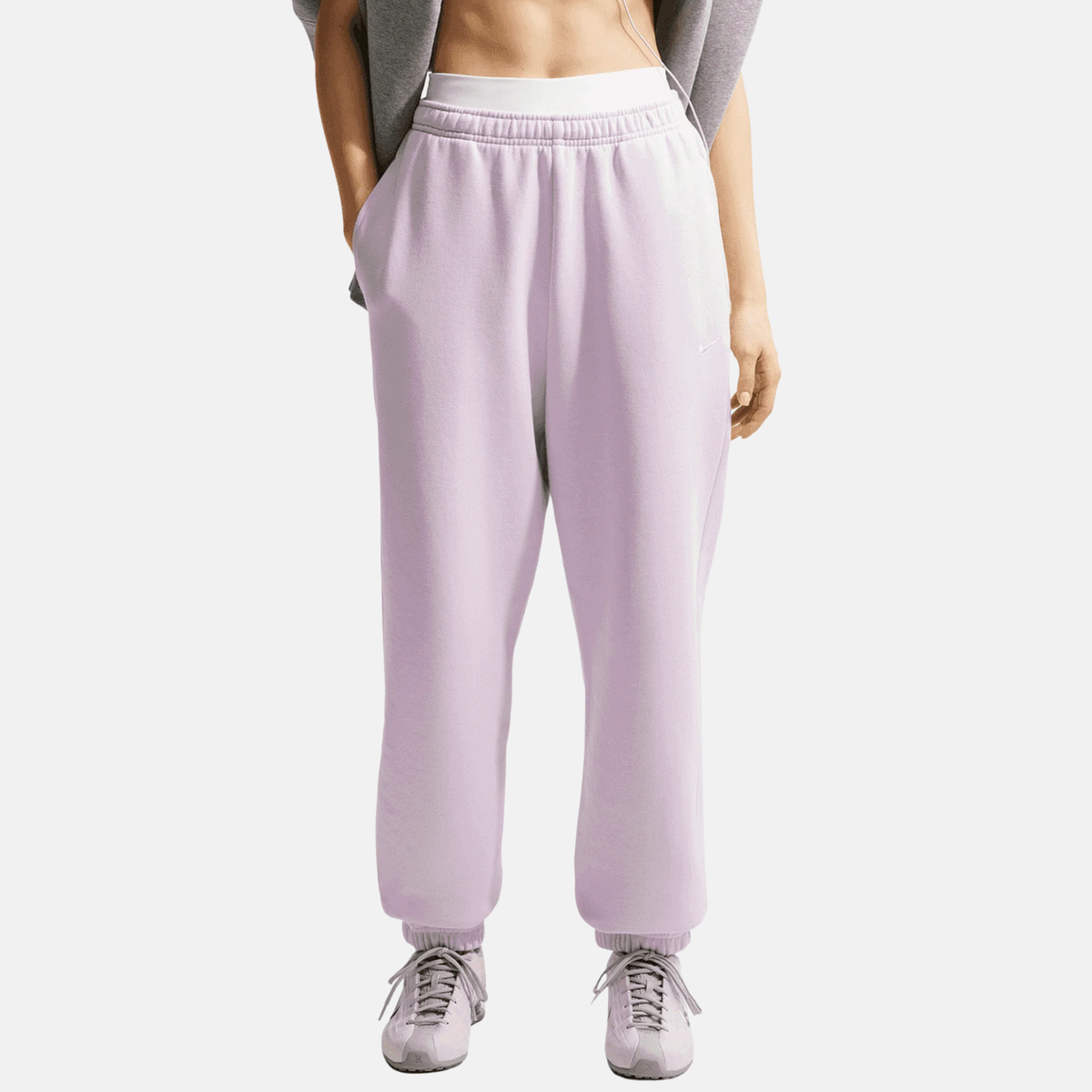 Nike Women's Studio High Waisted Oversized Cuffed Lilac Pants