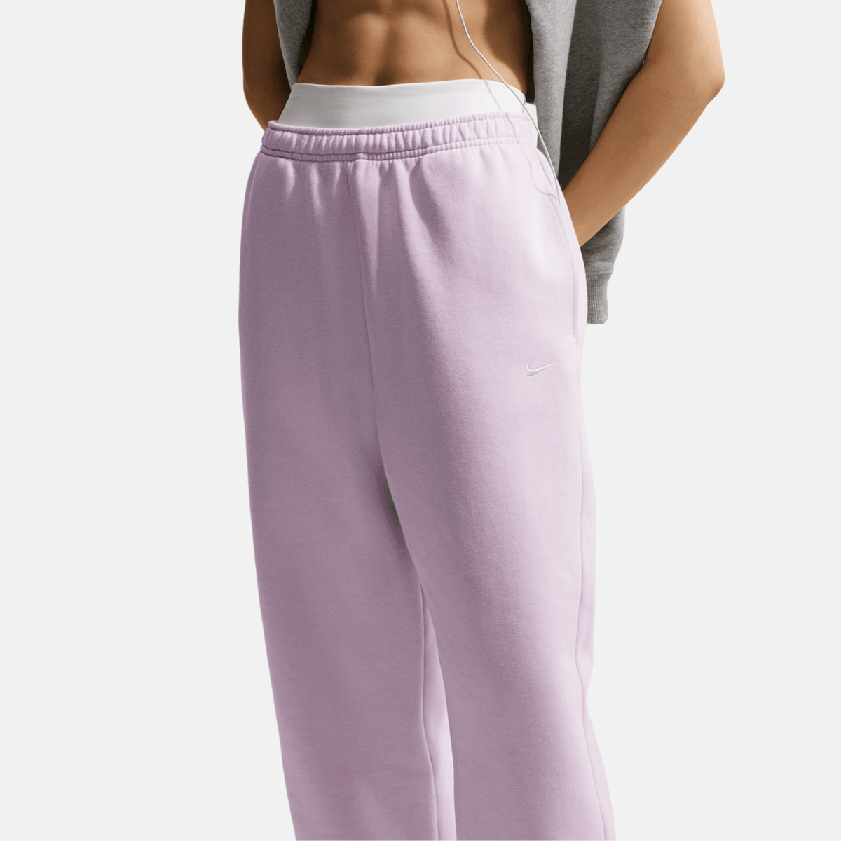Nike Women's Studio High Waisted Oversized Cuffed Lilac Pants