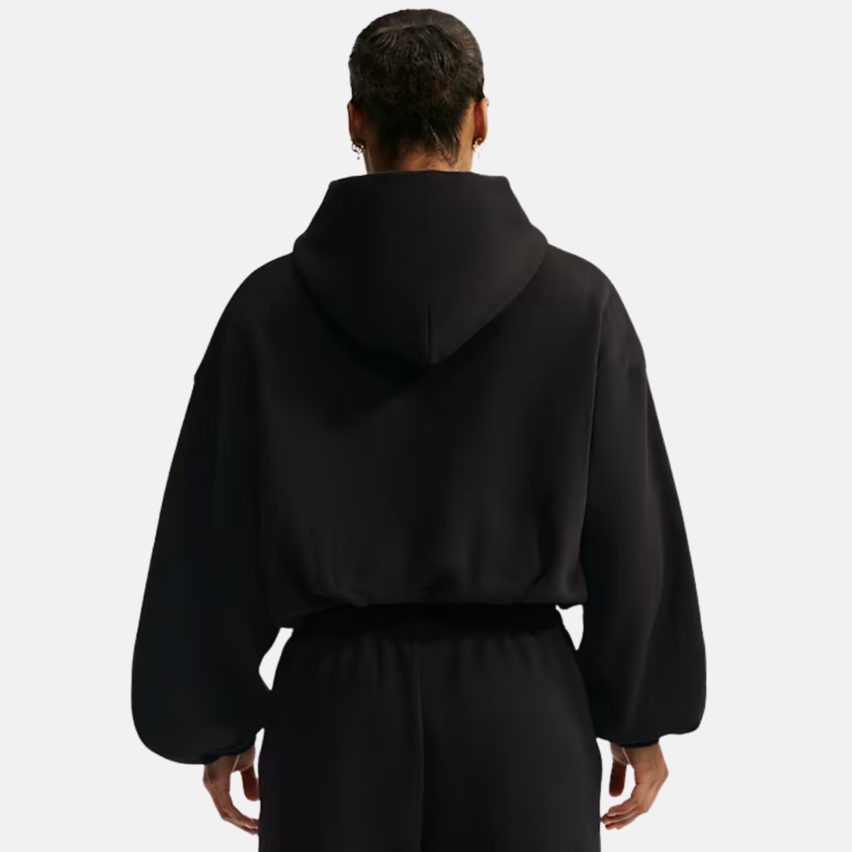 Nike Women's Studio Fleece Cropped Black Hoodie