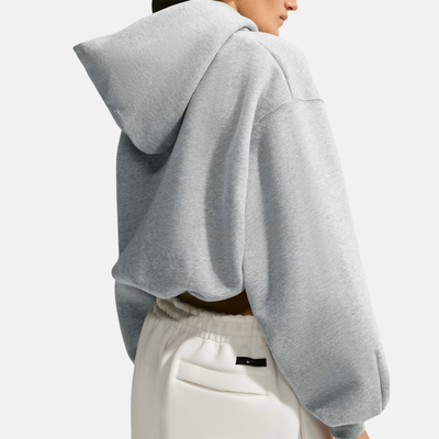 Nike Women's Studio Fleece Cropped Grey Hoodie