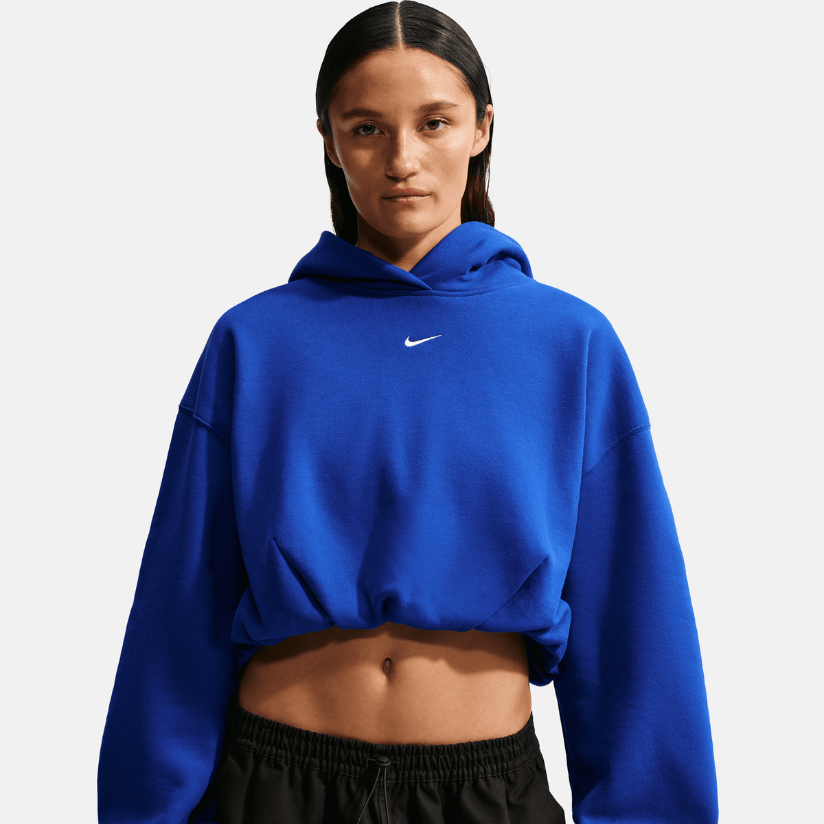 Nike Women's Studio Fleece Cropped Royal Hoodie
