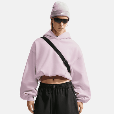 Nike Women's Studio Fleece Cropped Lilac Hoodie