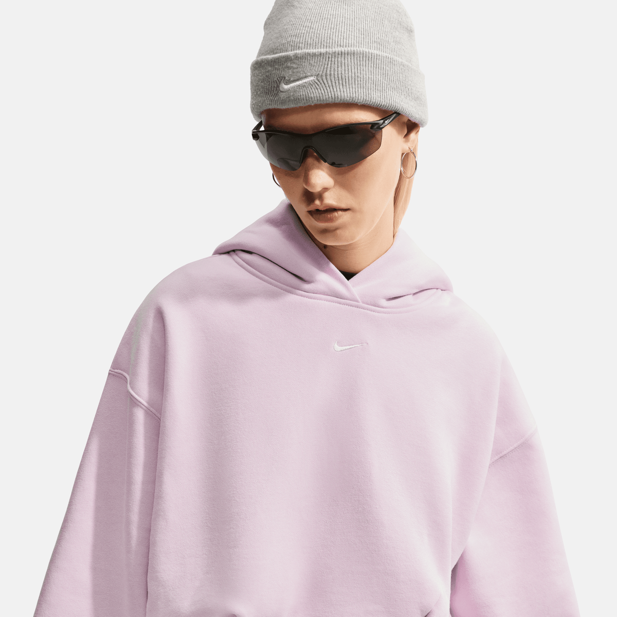 Nike Women's Studio Fleece Cropped Lilac Hoodie