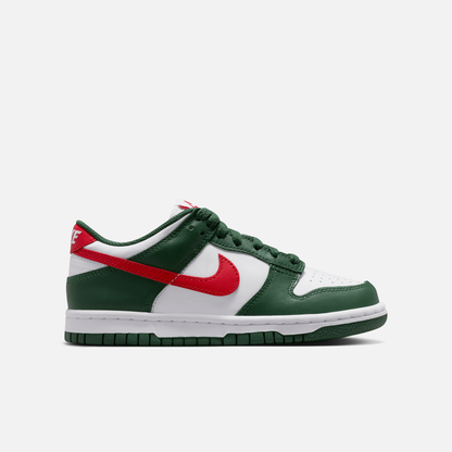 Nike Big Kids' Dunk Low Fir White University Red (GS)