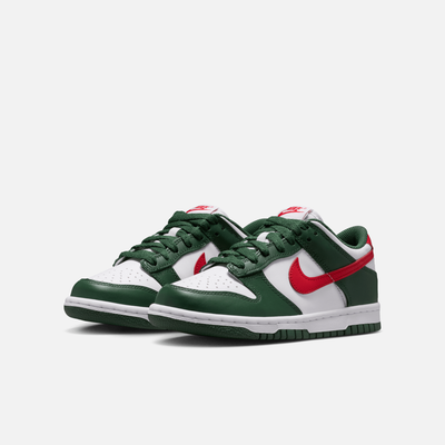Nike Big Kids' Dunk Low Fir White University Red (GS)