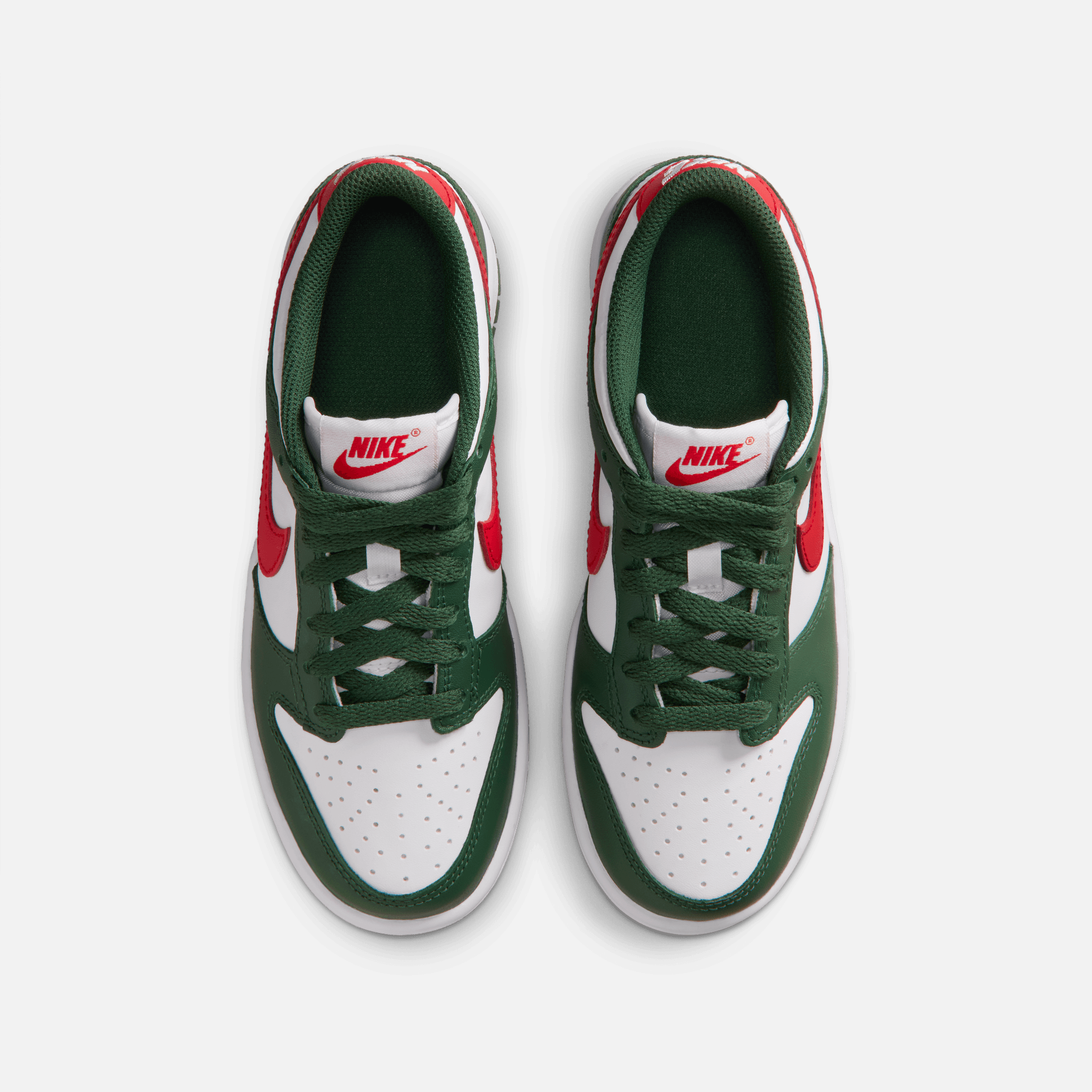 Nike Big Kids' Dunk Low Fir White University Red (GS)