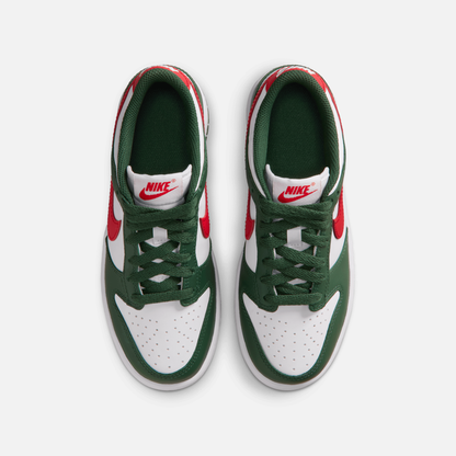 Nike Big Kids' Dunk Low Fir White University Red (GS)