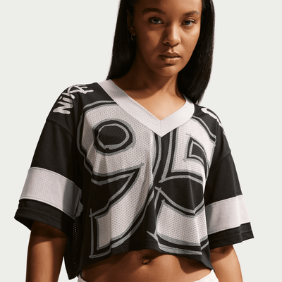 Nike Women's Sportswear Black Oversized Cropped Jersey