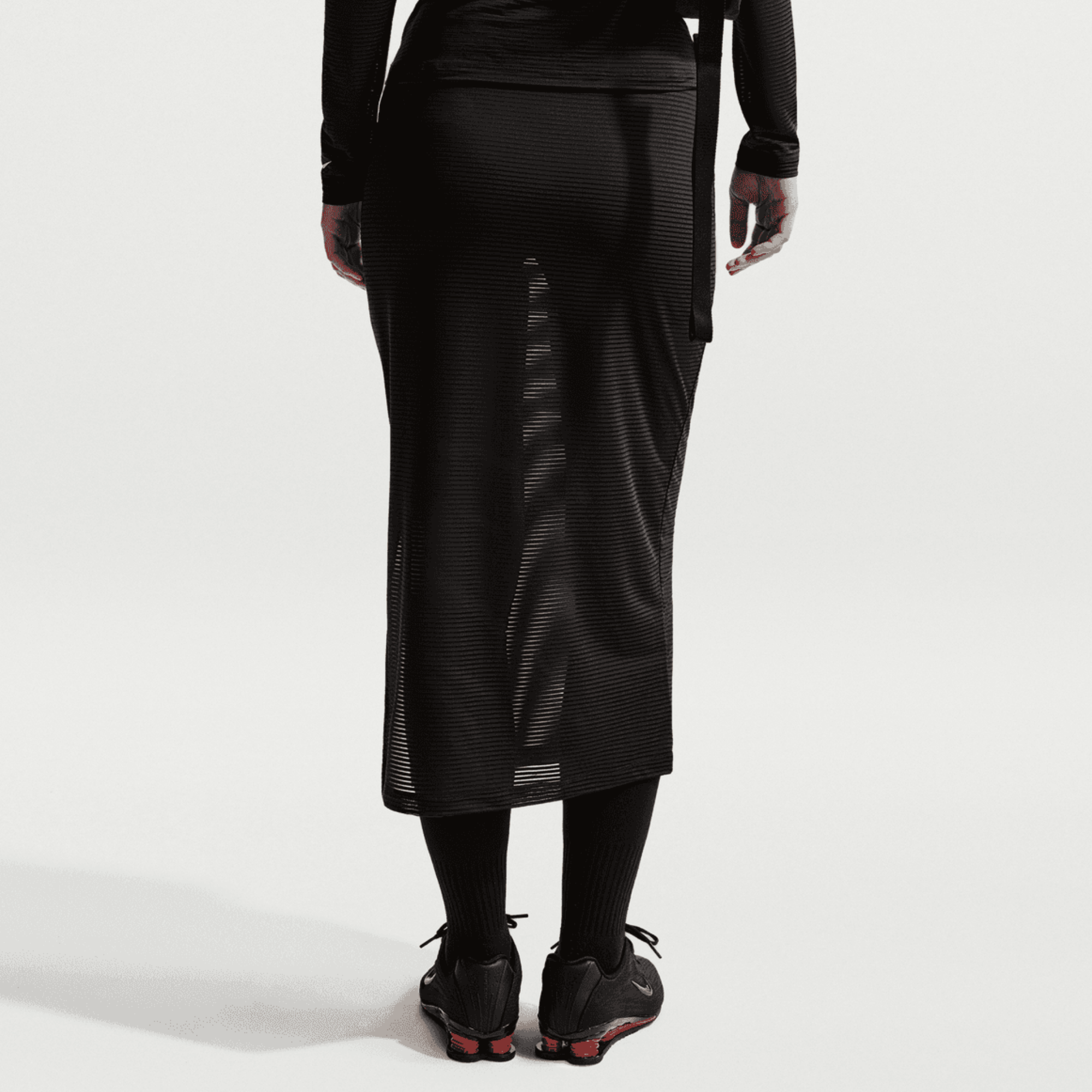 Nike Women's Sportswear Black Slim Sheer Midi Skirt