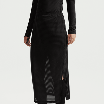 Nike Women's Sportswear Black Slim Sheer Midi Skirt