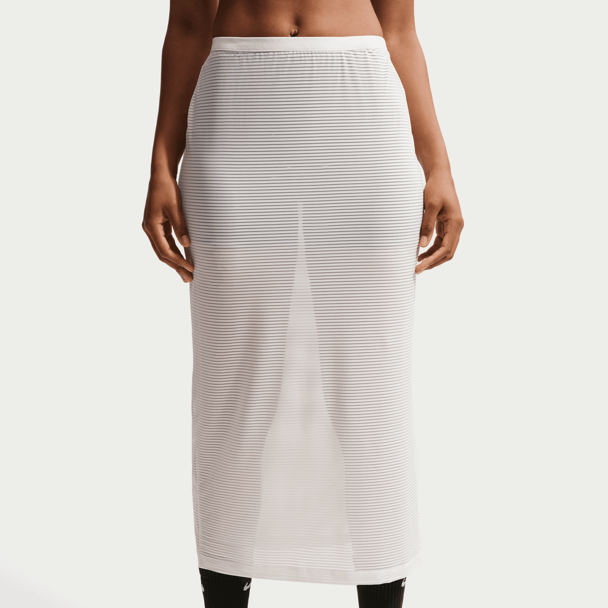 Nike Women's SportswearWhite Slim Sheer Midi Skirt