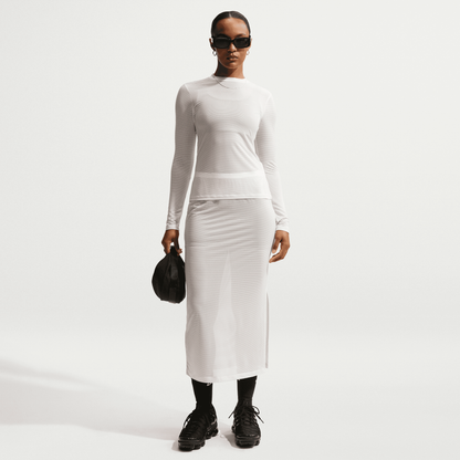 Nike Women's SportswearWhite Slim Sheer Midi Skirt