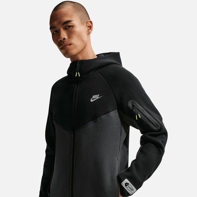 Nike Tech Black Neon Fleece Full-Zip Windrunner Jacket