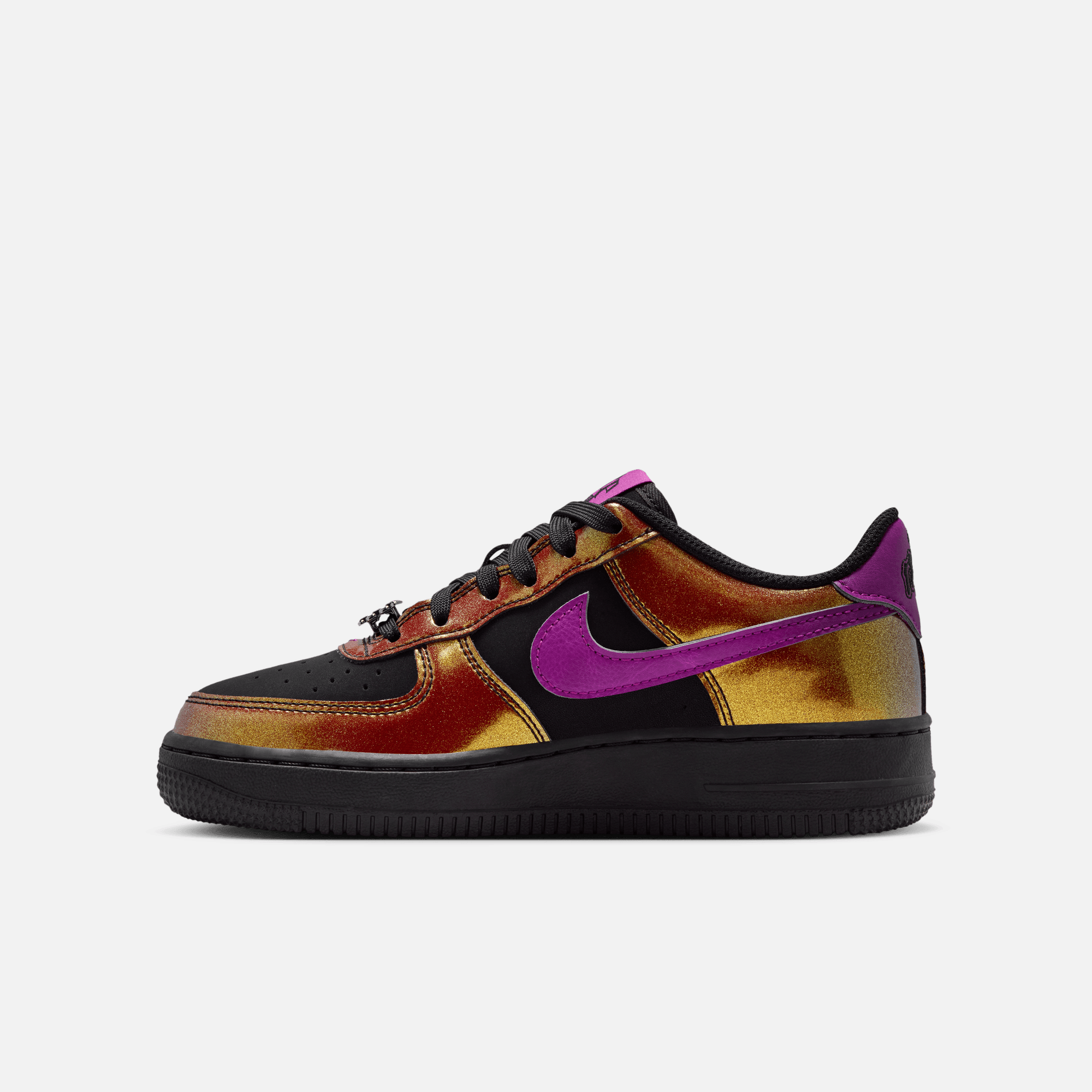 Nike Big Kids' Air Force 1 Low Glam Rock Black Bold Berry (GS)