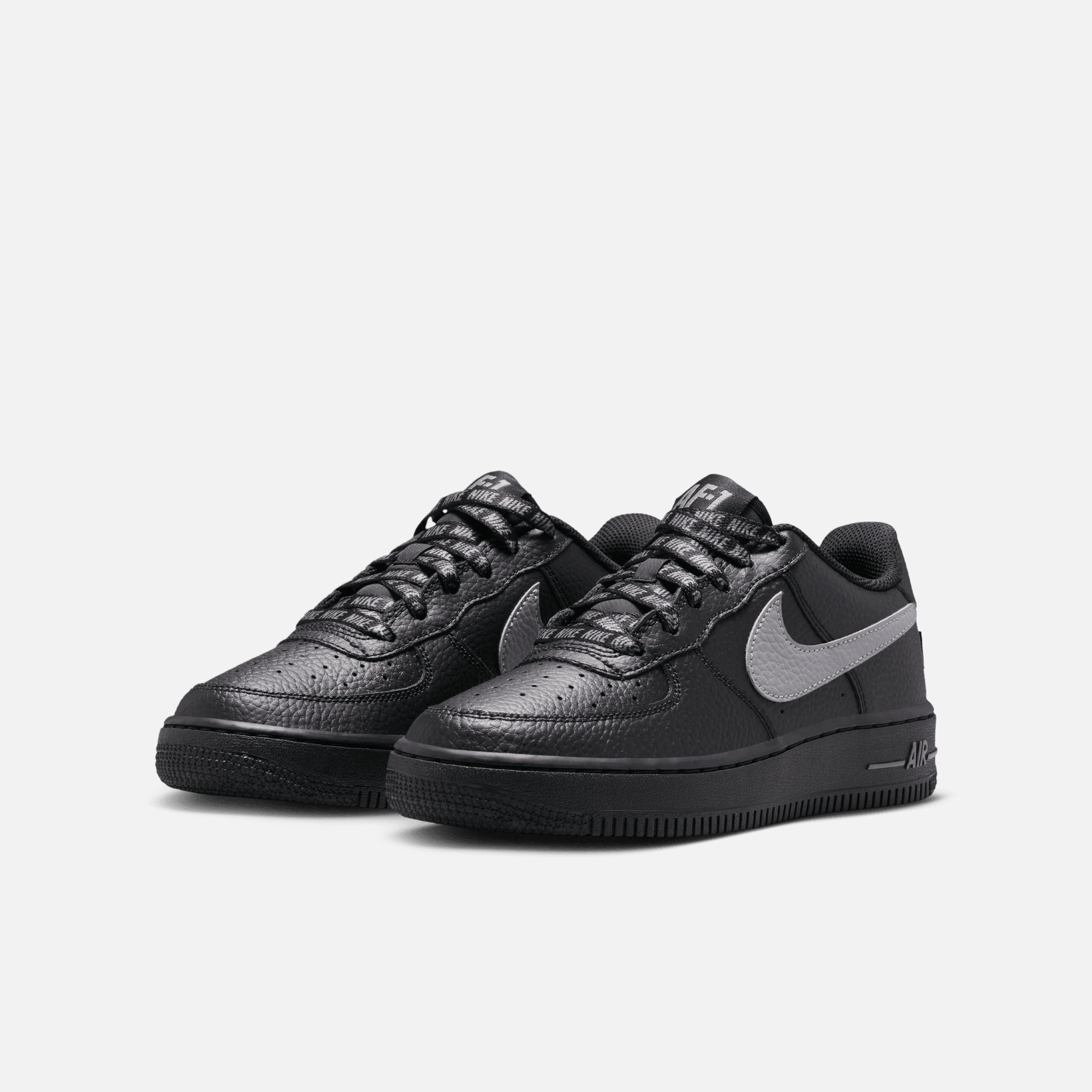 Nike Big Kids' Air Force 1 Low Black Smoke Grey (GS)