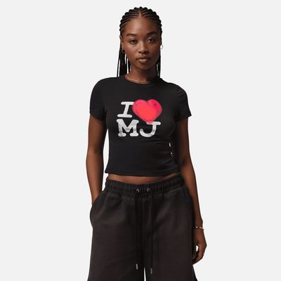Air Jordan Women's Heart MJ Black T-Shirt