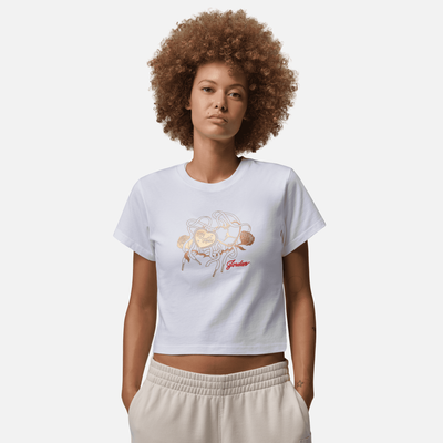 Air Jordan Women's Brooklyn White Graphic T-Shirt