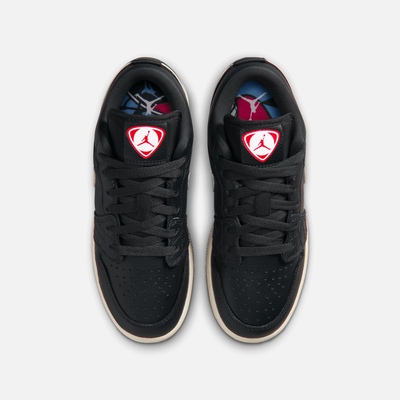 Air Jordan Big Kids' 1 Low SE Off Noir University Red (GS)