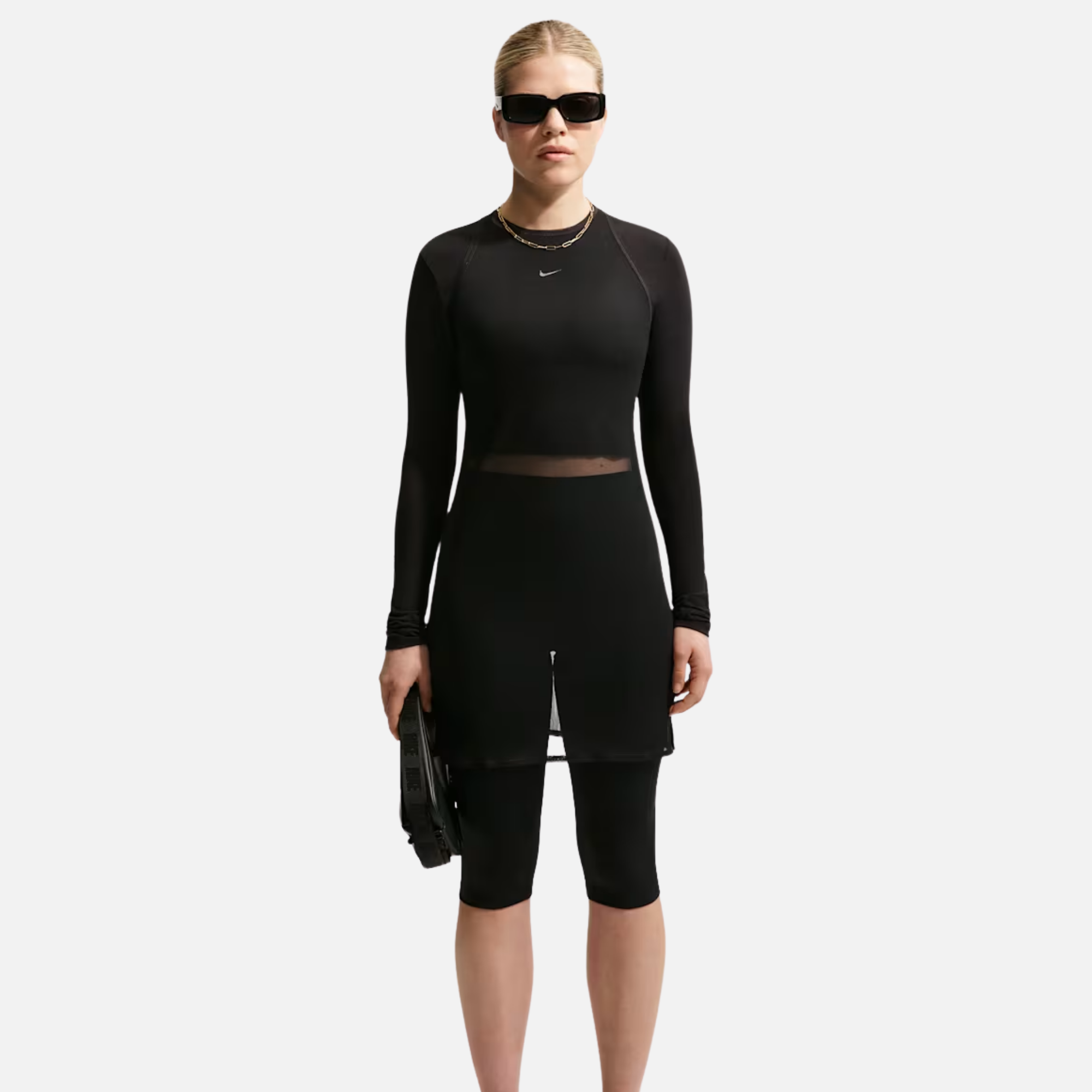 Nike Women's Sportswear Tight Sheer Black Tank Dress