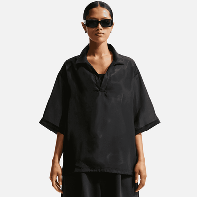 Nike Women's Sportswear Oversized Black Sheer Top