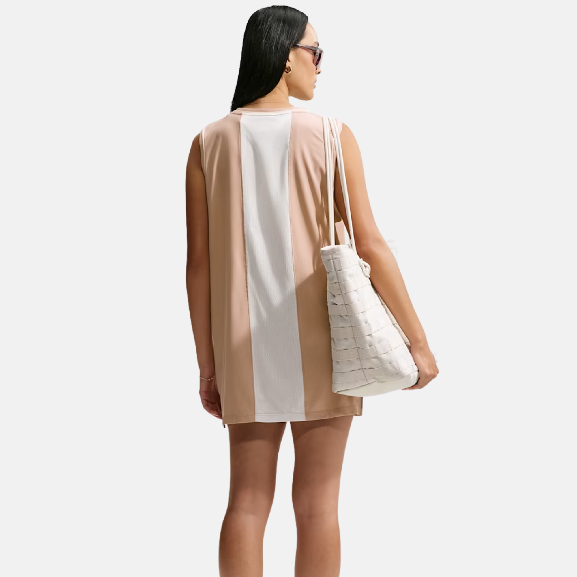 Nike Women's Sportswear White Linen Loose Heritage Jersey Dress