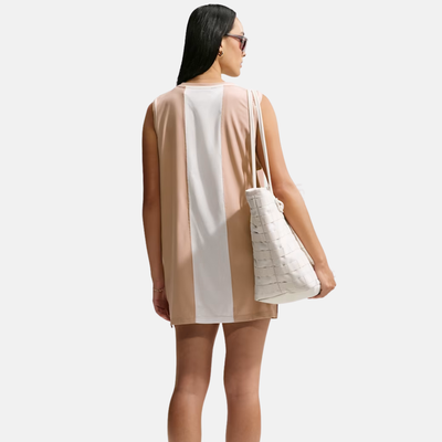 Nike Women's Sportswear White Linen Loose Heritage Jersey Dress