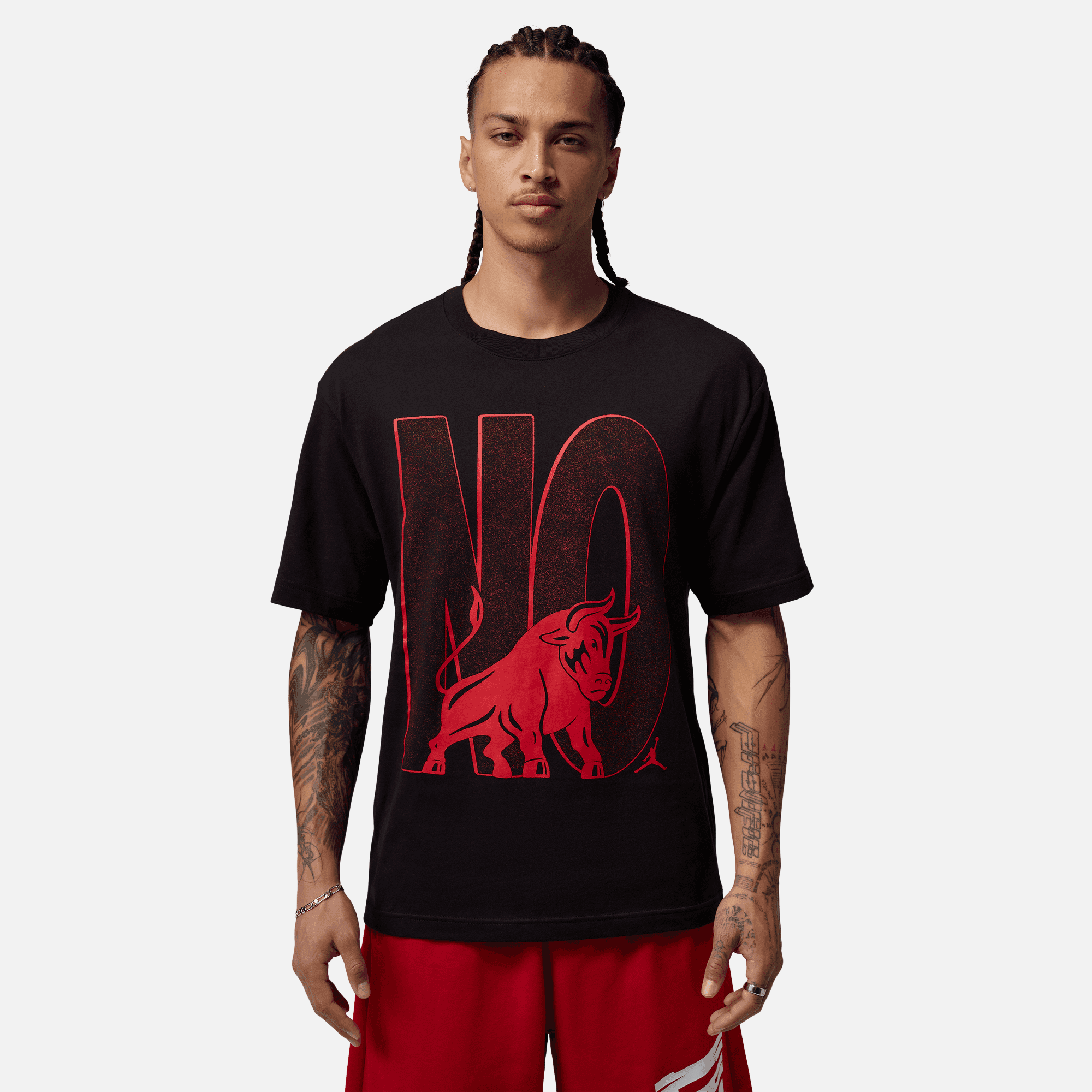 Air Jordan Brooklyn Toro Black Red T-Shirt