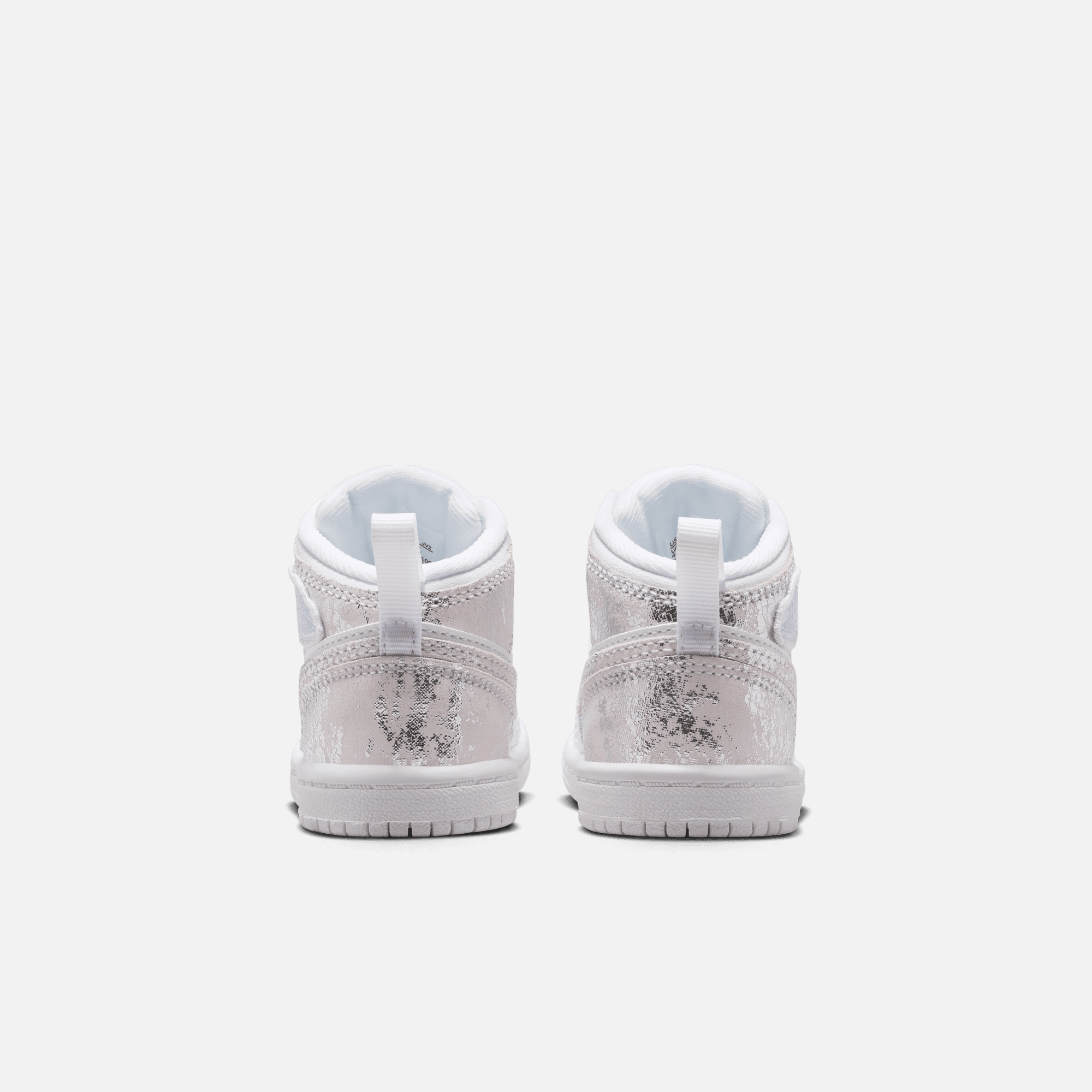 Air Jordan Kids' 1 Mid SE Distressed White Field Silver (TD)