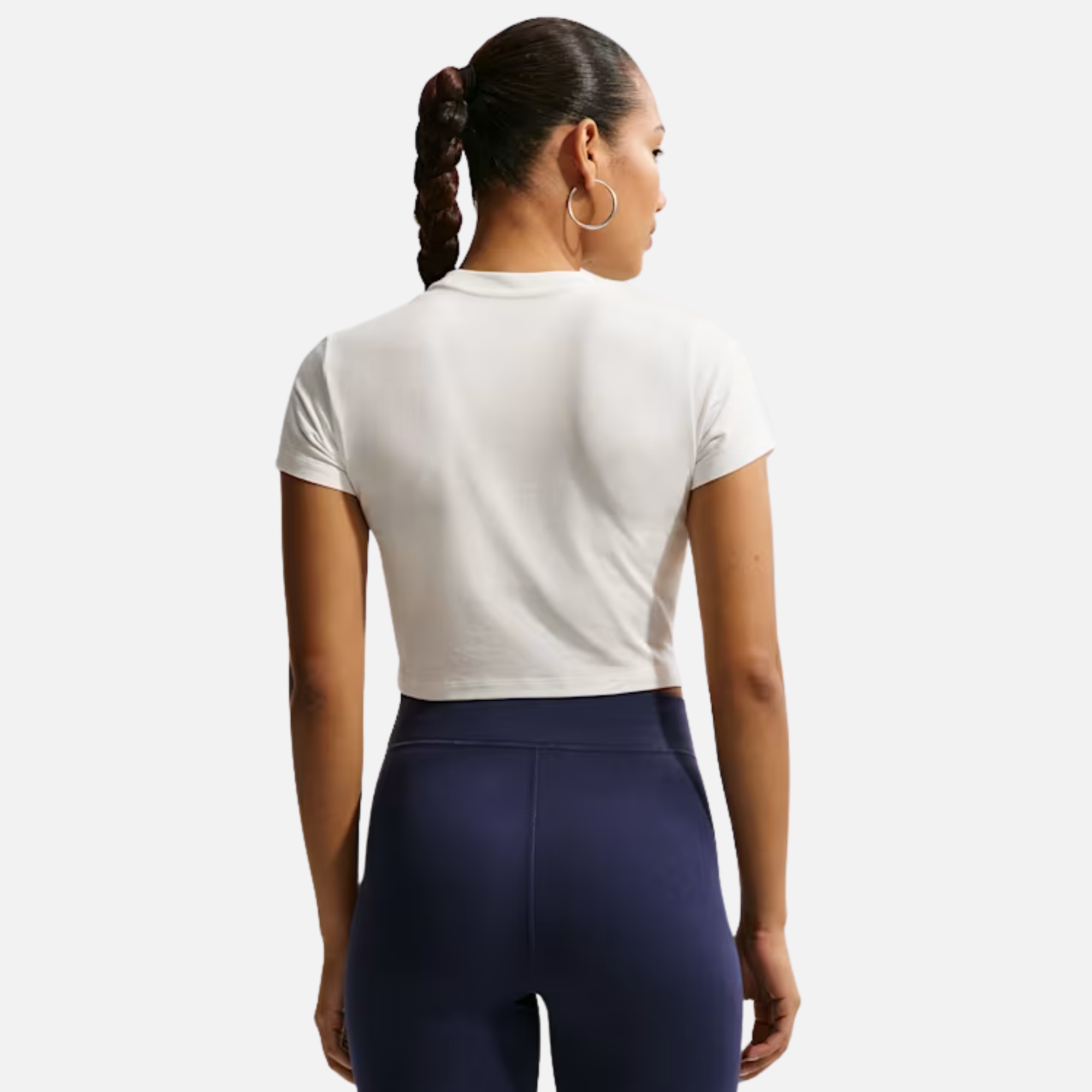 Nike Women's Sportswear Slim Cropped White Navy T-Shirt