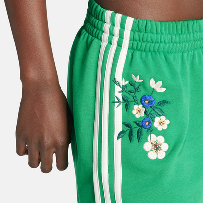 Adidas Women's Green Floral Shorts