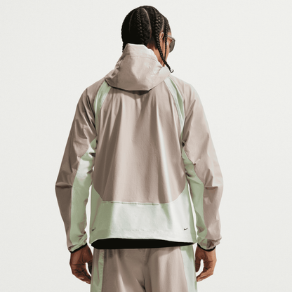 Nike Tech Dri-FIT Woven Full-Zip Cream Color-Block Windrunner Jacket