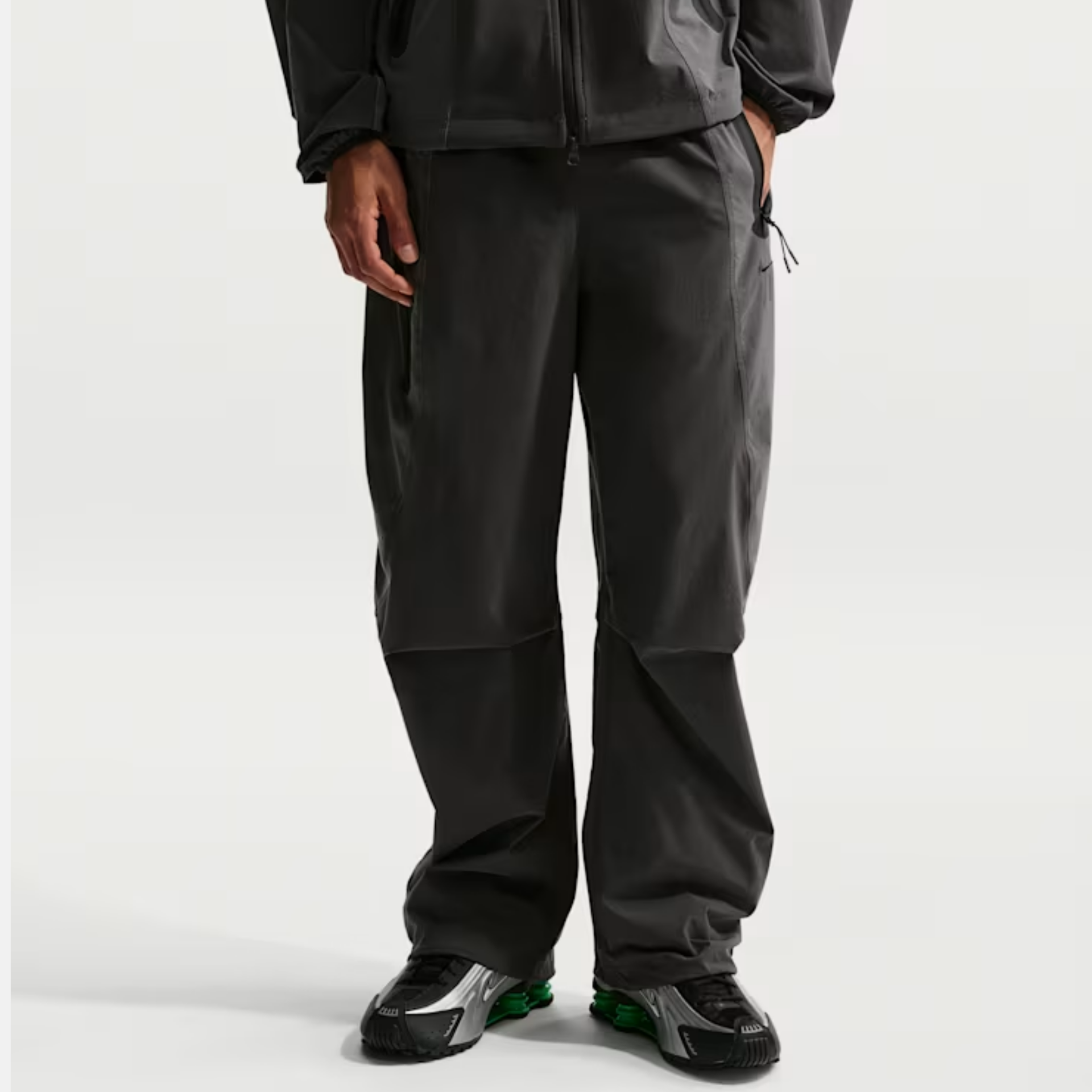 Nike Tech Dri-FIT Woven Grey Color-Block Pants – Puffer Reds