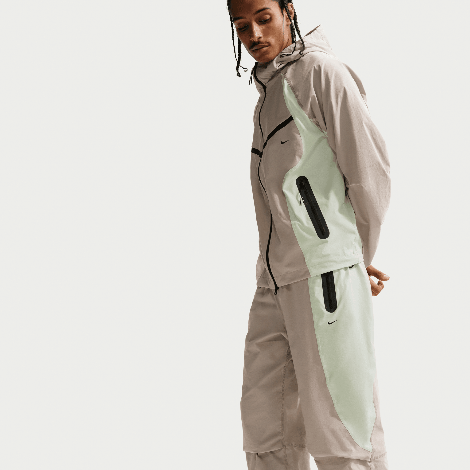 Nike Tech Dri-FIT Woven Cream Color-Block Pants