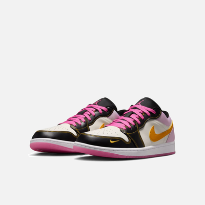 Air Jordan Big Kids' 1 Low SE BG Black Gold Hyper Pink (GS)