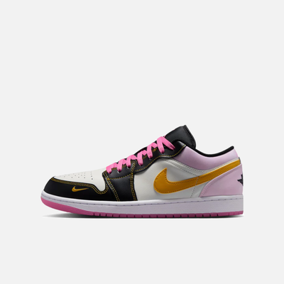 Air Jordan Big Kids' 1 Low SE BG Black Gold Hyper Pink (GS)