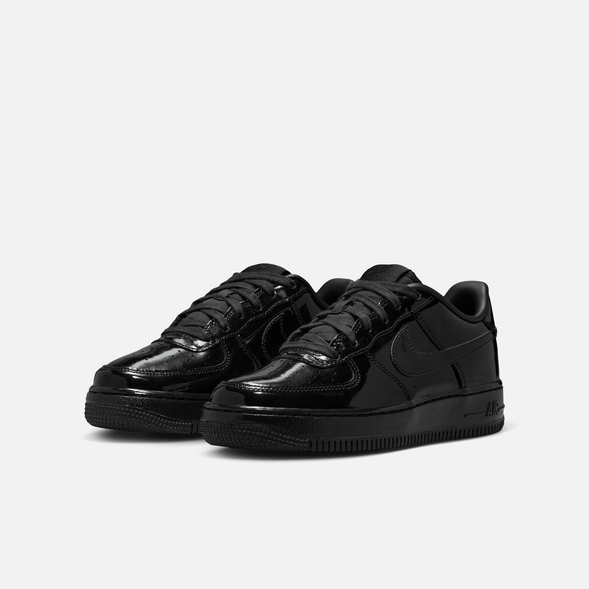 Nike Big Kids' Air Force 1 Low Black Patent Leather (GS)