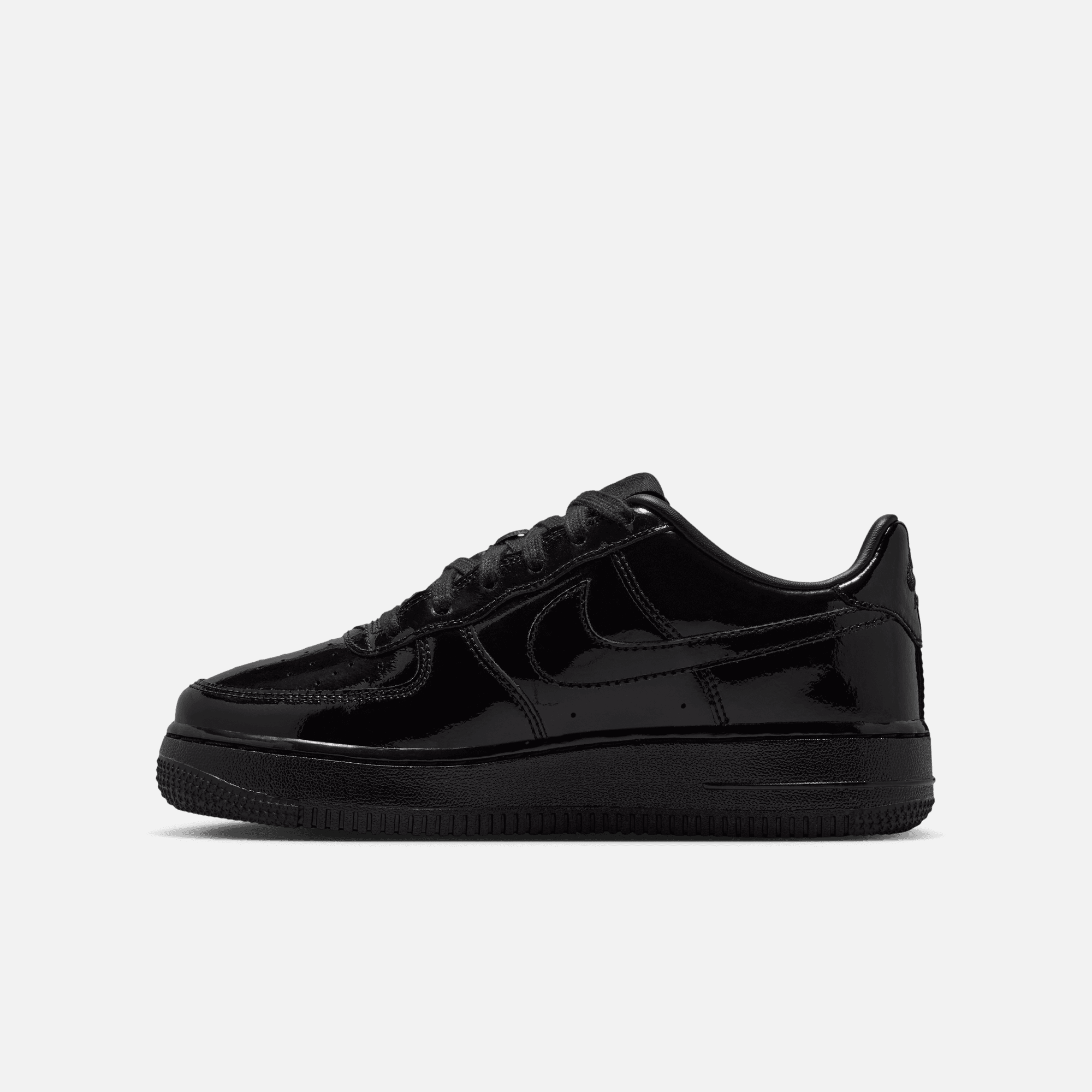 Nike Big Kids' Air Force 1 Low Black Patent Leather (GS)