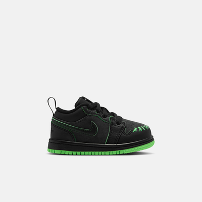 Air Jordan Kids' 1 Low Halloween Black Scream Green (TD)