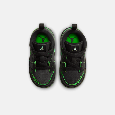 Air Jordan Kids' 1 Low Halloween Black Scream Green (TD)