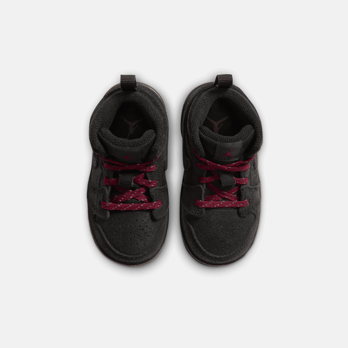 Air Jordan Kids' 1 Mid SE Black Team Red Gum (TD)