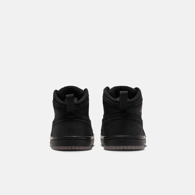 Air Jordan Kids' 1 Mid SE Black Team Red Gum (TD)