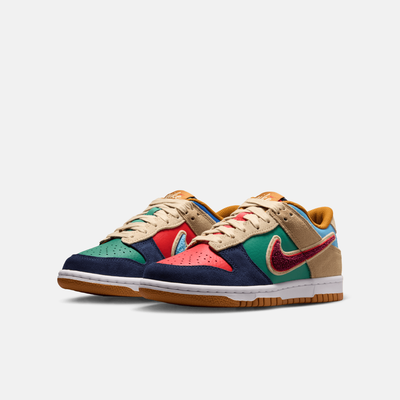 Nike Big Kids' Dunk Low Midnight Navy Speed Red (GS)
