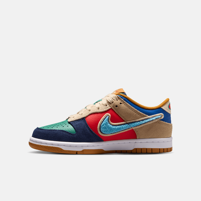 Nike Big Kids' Dunk Low Midnight Navy Speed Red (GS)