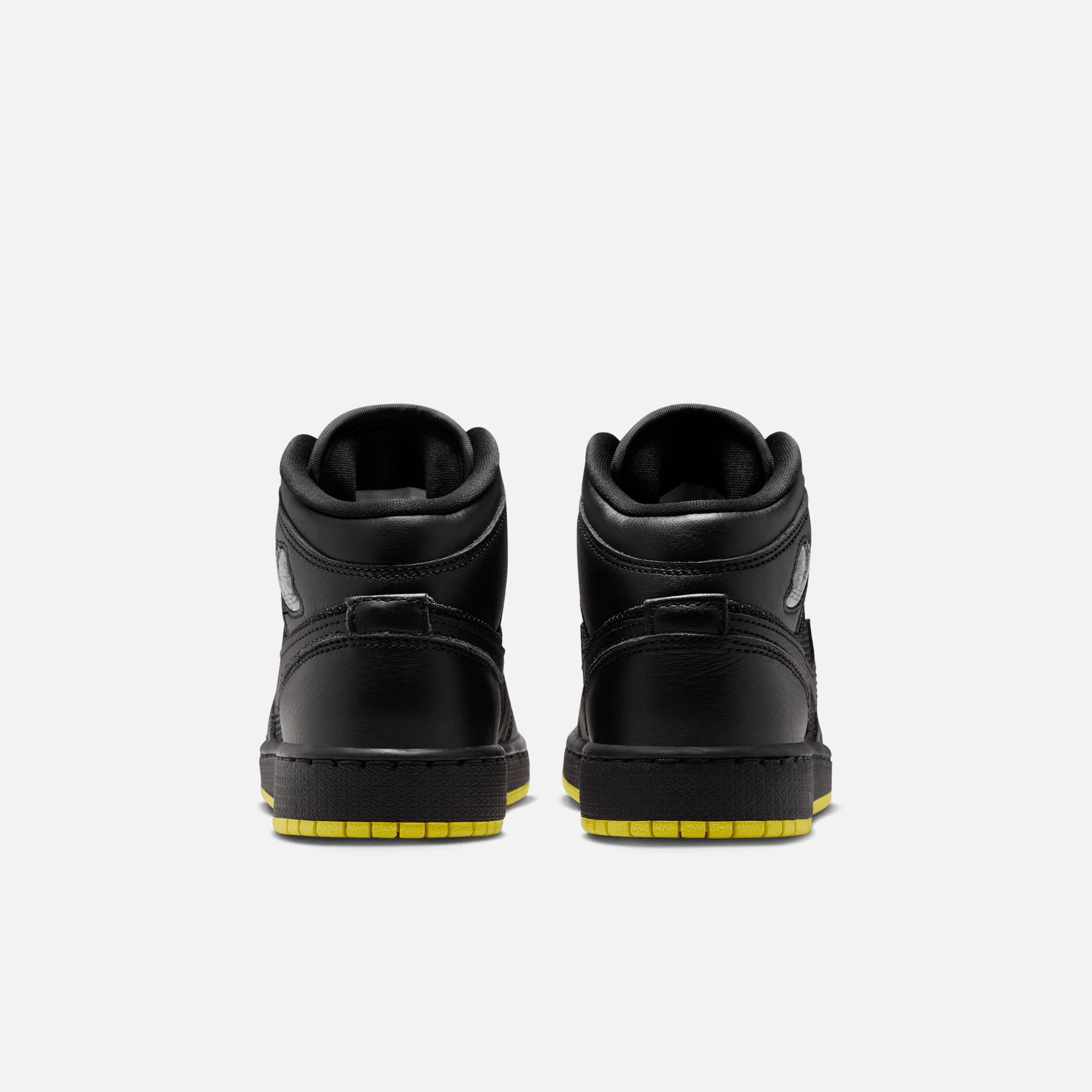 Air Jordan Big Kids' 1 Mid SE Black Optic Yellow (GS)