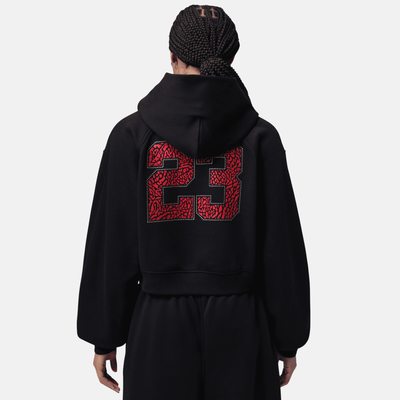 Air Jordan Women's Brooklyn Cropped Black Pullover Hoodie