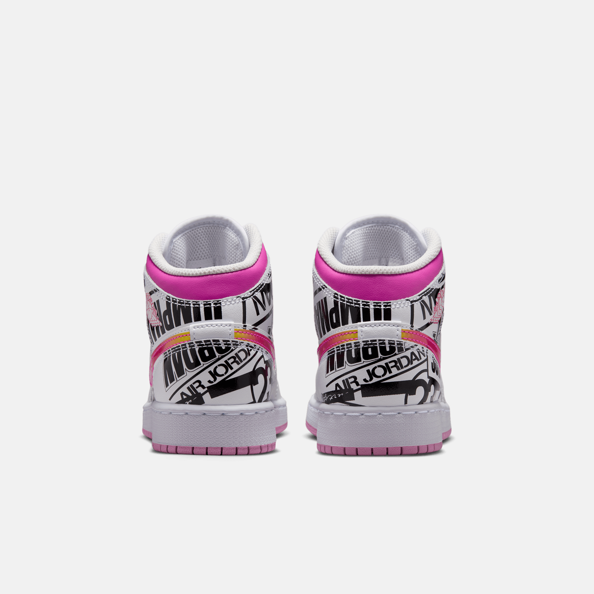 Air Jordan Big Kids' 1 Mid 'What The Logo' Pink (GS)