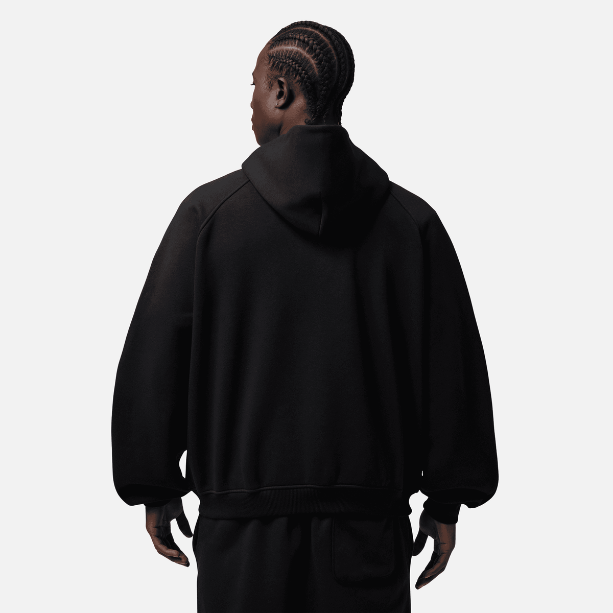Air Jordan Brooklyn Black Red Oversized Fleece Pullover Hoodie